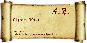 Alper Nóra névjegykártya