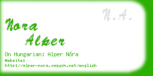 nora alper business card